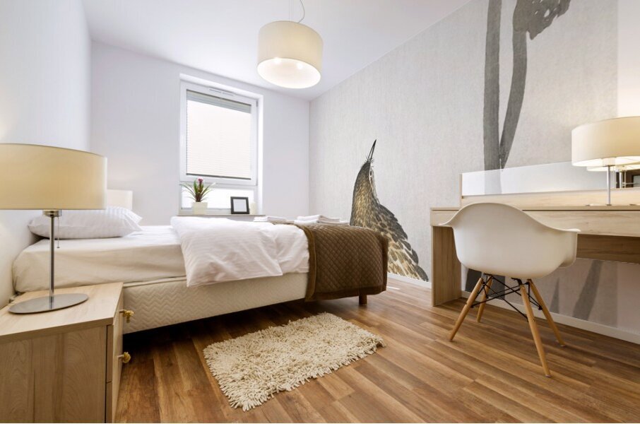 Pipit on a waterfront 1900-1910 by Ohara Koson 1877-1945. Mural print