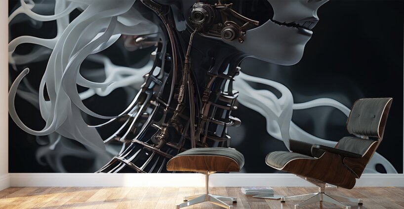 A Beautiful  Cyberpunk Nymph Ghost By ISHISH Wall Murals