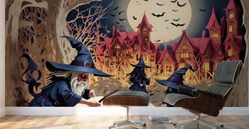 Witches Spell  Book By ISHISH Wall Murals