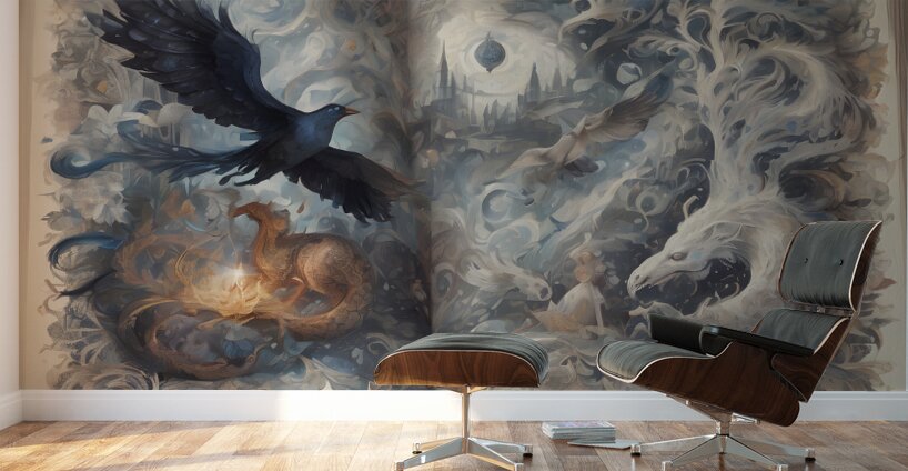 Fabled Bird Book By ISHISH Wall Murals