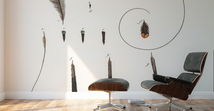 King bird of paradise feather and tail Wall Murals