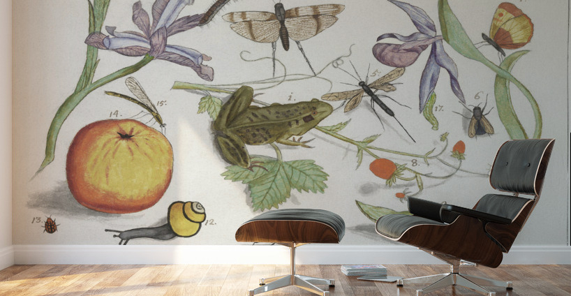 Nature ensemble in vintage style Wall Murals