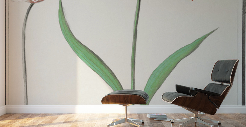 Tulip in vintage style Wall Murals