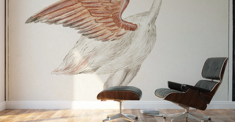 Flamingo in vintage style Wall Murals