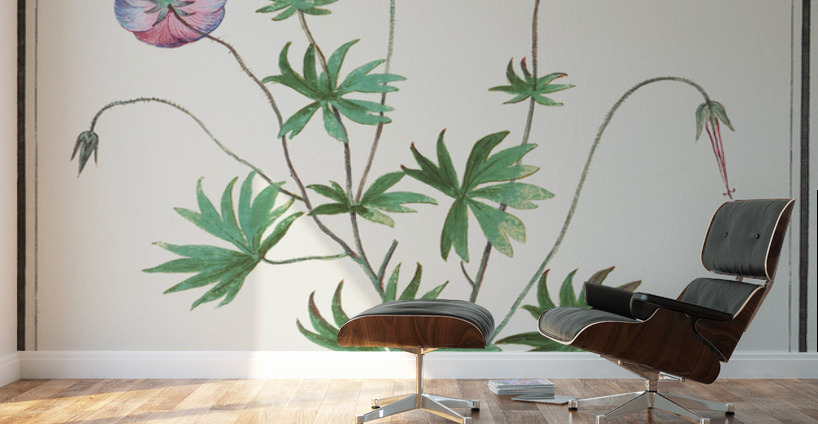 Geranium in vintage style Wall Murals
