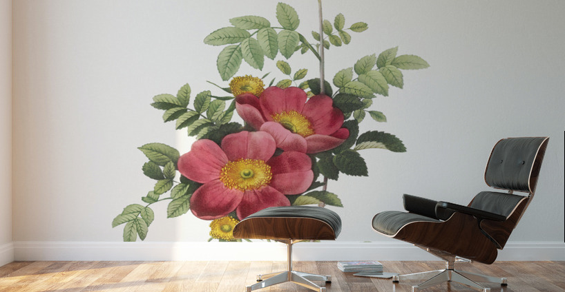 Vintage alpine rose Wall Murals