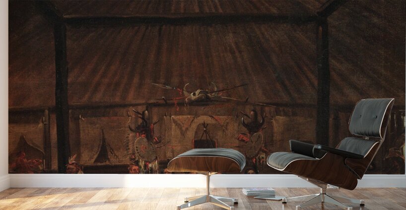 Interior Of A Mandan Lodge  Wall Murals