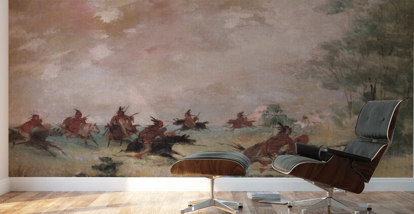 Comanche War Party Mounted On Wild Horses 1834-1837 Wall Murals