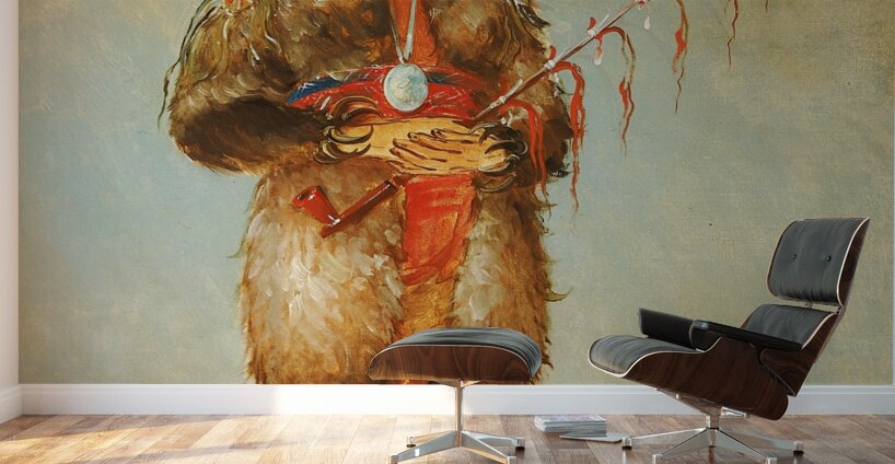 Ráw-No-Way-Wóh-Krah Loose Pipestem a Brave 1832 Wall Murals