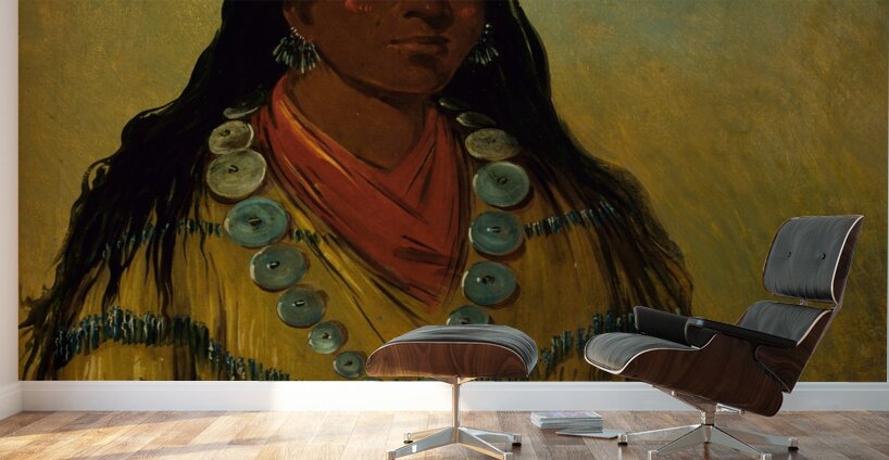 Tchow-Ee-Pút-O-Kaw a Woman 1834 Wall Murals