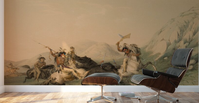 Attacking the Grizzly Bear 1844 Wall Murals