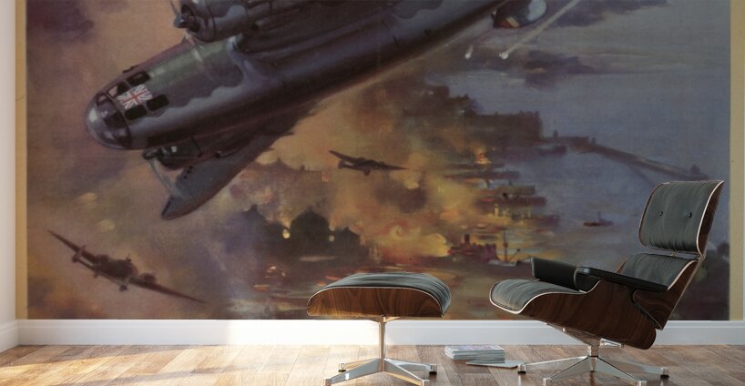 A Raid by ‘Hudsons’ of the Coastal Command on German Shipping at Aalesund Wall Murals