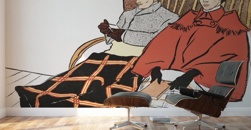 Man and woman sitting together 1897 by Edward Penfield Wall Murals