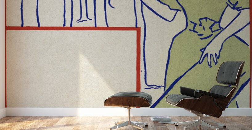 Woman in green dress reading a book 1895 by Edward Penfield Wall Murals