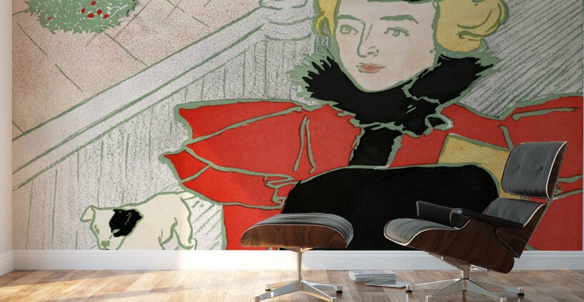 Vintage Christmas card 1896 by Edward Penfield Wall Murals