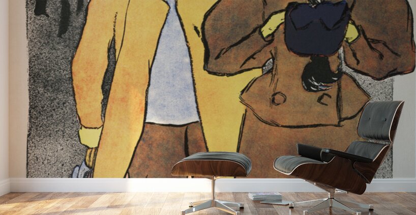 Man walking with woman 1896 by Edward Penfield Wall Murals