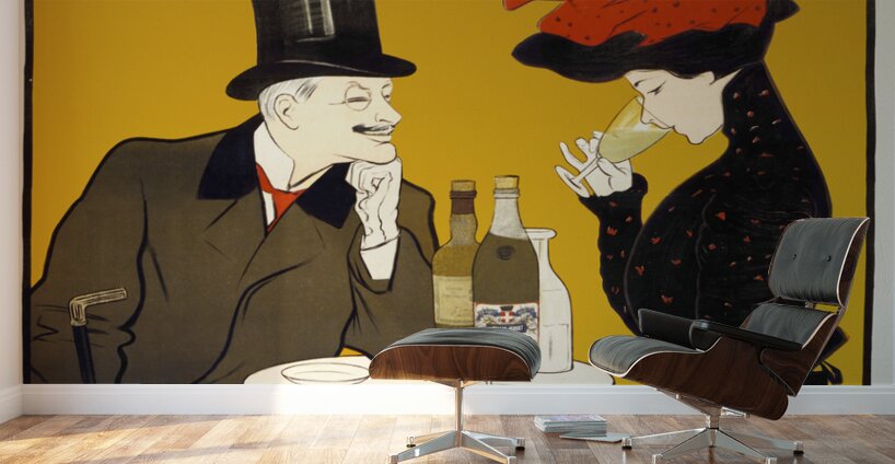 Man and woman at a cafe 1900 by Leonetto Cappiello Wall Murals