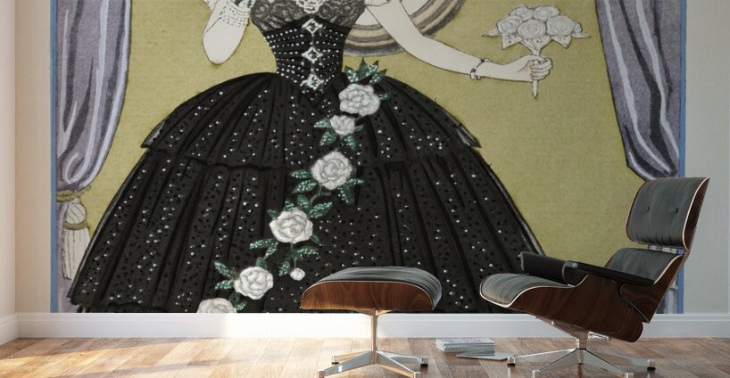 Mme Ida Rubinstein dans La Dame aux Cam&eacutelias 1923 fashion illustration  by George Barbier.  Wall Murals