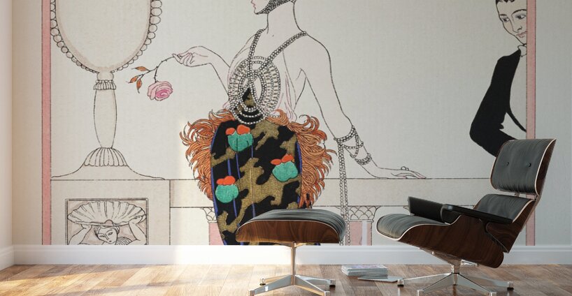 Laissez-moi-feule! from Les Feuillets dArt 1919 fashion illustration by George Barbier. Wall Murals