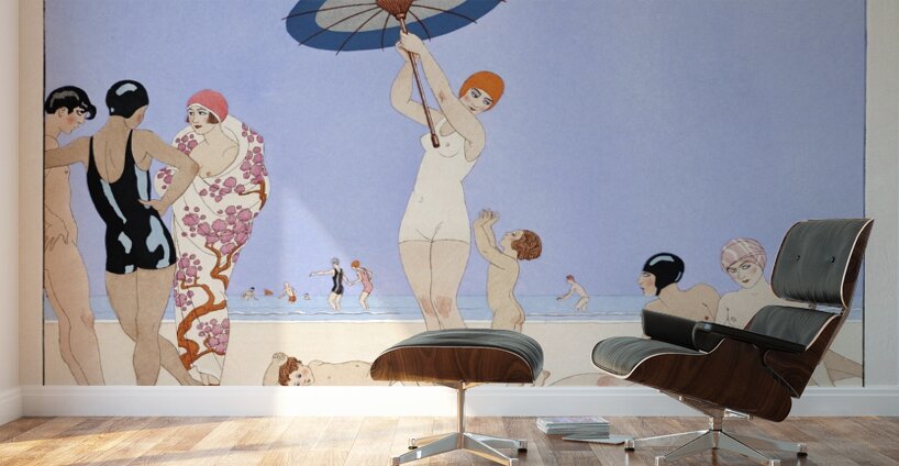 Au Lido Plate no.14 1920 fashion illustration by George Barbier. Wall Murals