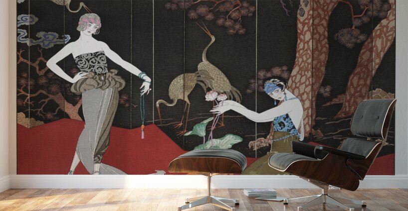 Le Gout des Laques 1920 fashion illustration  by George Barbier. Wall Murals