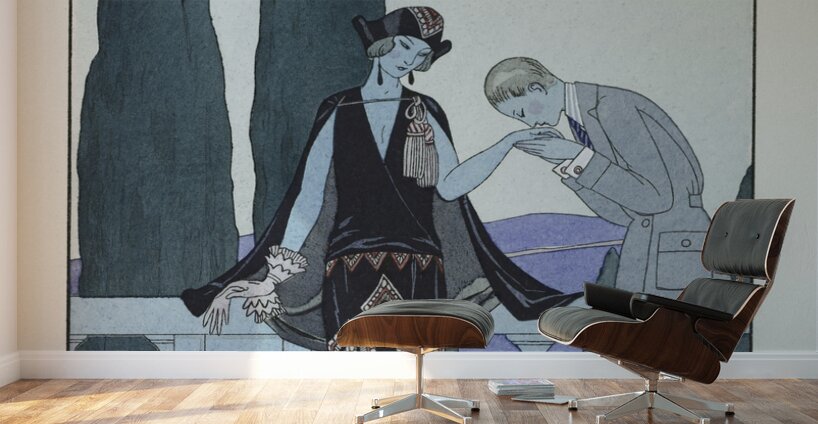 La Villa dEste: France XXe siecle 1923 fashion illustration  by George Barbier.  Wall Murals