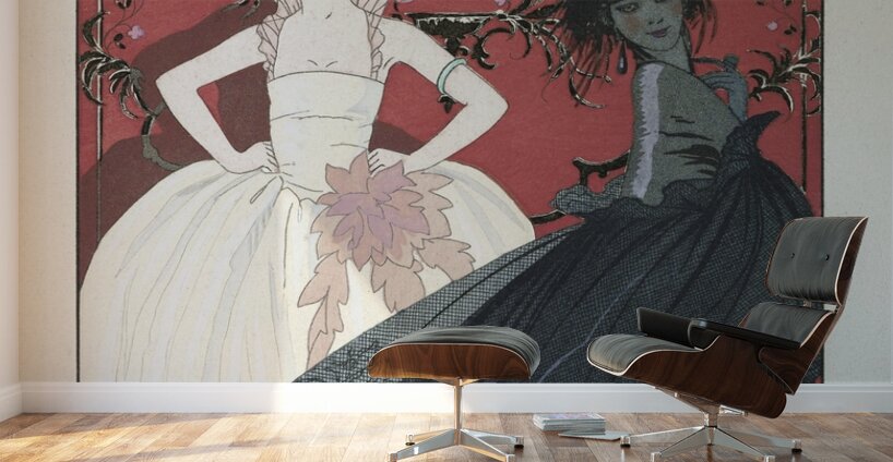 Le Jour et la Nuit 1922 fashion illustration  by George Barbier.  Wall Murals