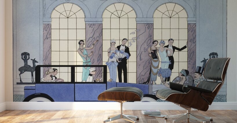 Au Revoir 1920 fashion illustration  by George Barbier. Wall Murals