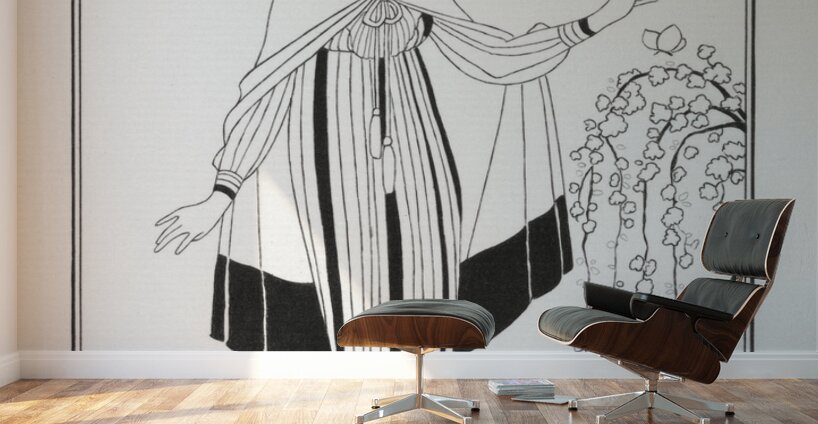 Costumes Parisiens 1914 fashion illustration  by George Barbier.  Wall Murals