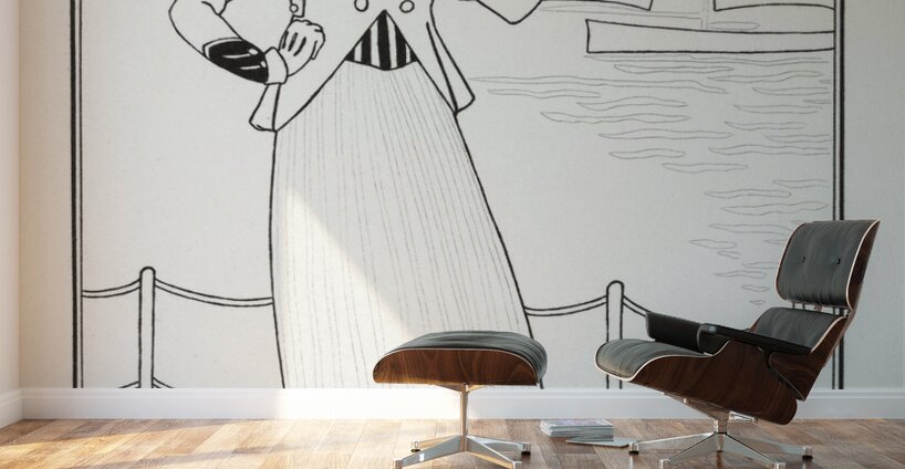 Costumes Parisiens 1914 fashion illustration  by George Barbier.  Wall Murals