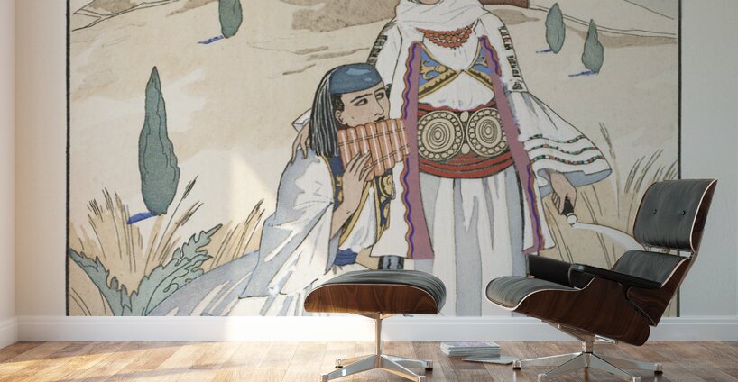 La flute de Pan 1923 fashion illustration  by George Barbier.  Wall Murals