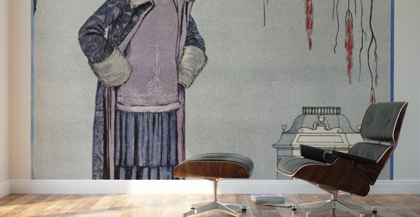 Le Belv&eacuted&egravere 1924 fashion illustration  by George Barbier.  Wall Murals