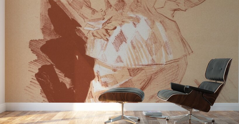 Dessin original pour la couverture des Maîtres de l’Affiche. 1896 Illustration by Jules Chéret Wall Murals