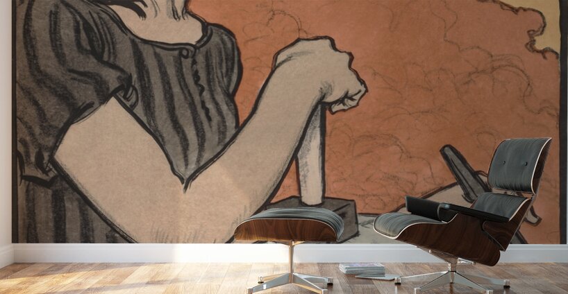 Sculptress 1897 Illustration by Eugène Samuel Grasset Wall Murals