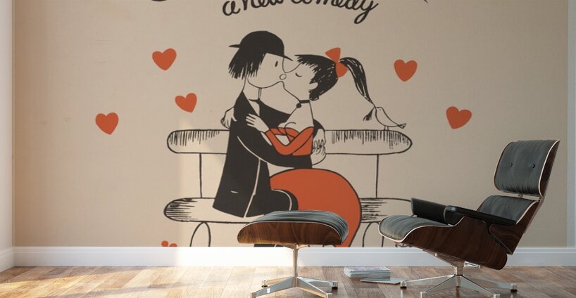 David Merrick presents Peter Ustinov in Romanoff and Juliet a new comedy 1960 Raymond Peynet French 1908 – 1999 Artcraft Lithograph Poster 1905–1970 Wall Murals