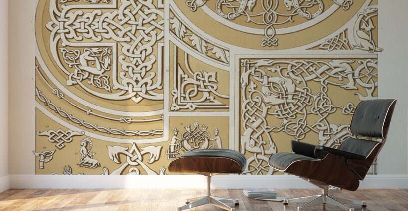 Russian pattern. 1888 edition Lornement Polychrome by Albert Racine 1825–1893. Wall Murals