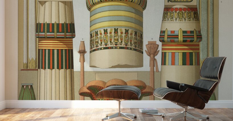 Egyptian pattern. 1888 edition Lornement Polychrome by Albert Racine 1825–1893. Wall Murals