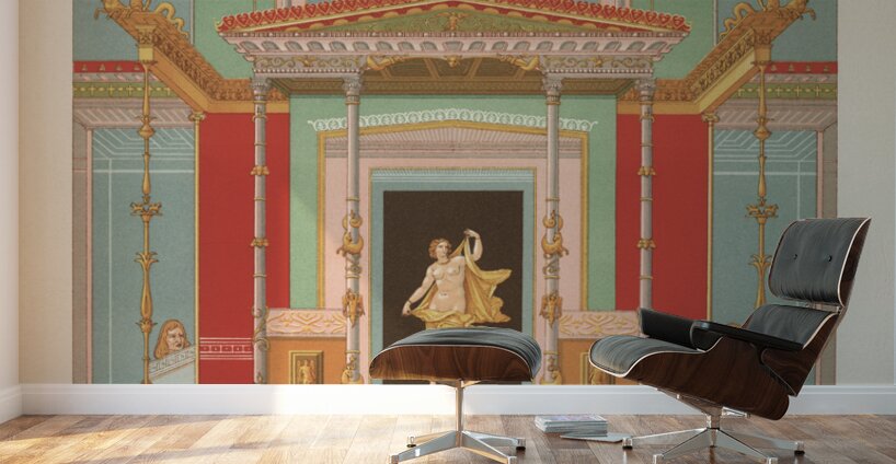 Greek-Roman pattern. 1888 edition Lornement Polychrome by Albert Racine 1825–1893. Wall Murals