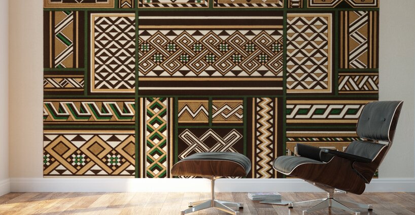 Middle-Ages pattern. 1888 edition Lornement Polychrome by Albert Racine 1825–1893. Wall Murals