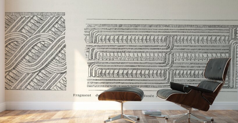 Incised design. 1888 edition Lornement Polychrome by Albert Racine 1825–1893. Wall Murals