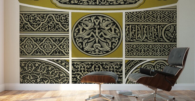 Arabian pattern. 1888 edition Lornement Polychrome by Albert Racine 1825–1893. Wall Murals