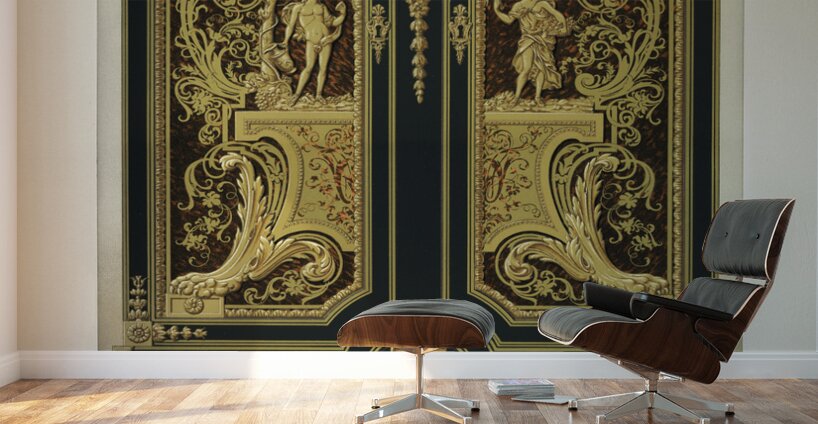 17th Century pattern. 1888 edition Lornement Polychrome by Albert Racine 1825–1893. Wall Murals