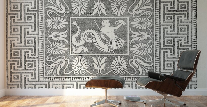 Pompeiian decorative design. 1888 edition Lornement Polychrome by Albert Racine 1825–1893. Wall Murals