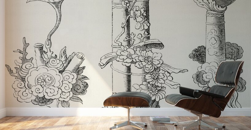 Chinese decorative elements. 1888 edition Lornement Polychrome by Albert Racine 1825–1893. Wall Murals