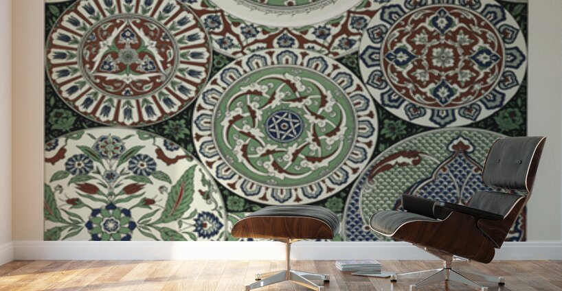 18th Century pattern Lornement Polychrome 1888 by Albert Racinet 1825-1893. 1888 edition. Wall Murals