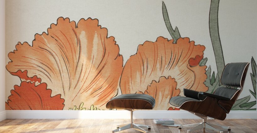 Ring sparrows and insect 1900 - 1936 by Ohara Koson 1877-1945. Wall Murals