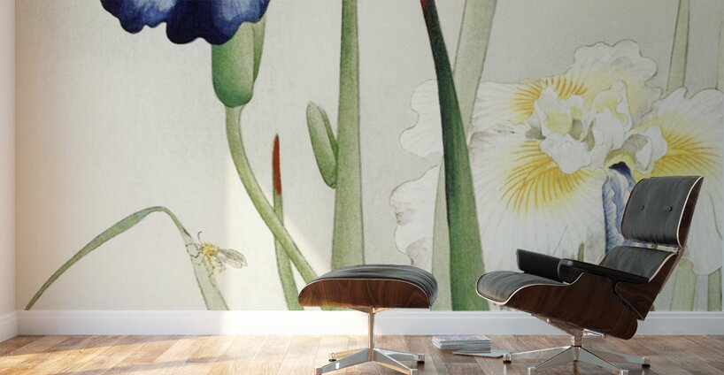 Irises 1900 - 1936 by Ohara Koson 1877-1945. Wall Murals
