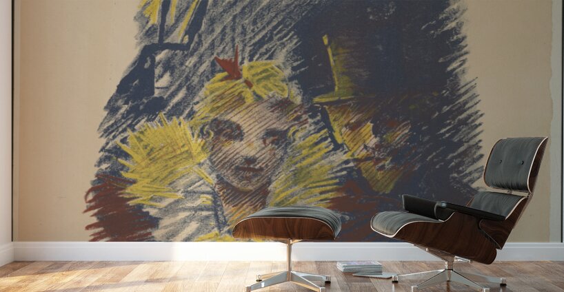 Woman and man 1896 print by Ethel Reed. Wall Murals