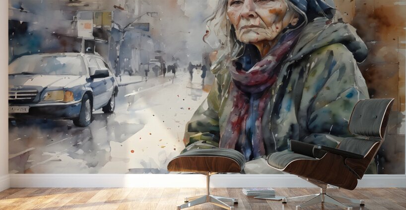 Watercolor“Just Me” By Bruce Lazarus Wall Murals