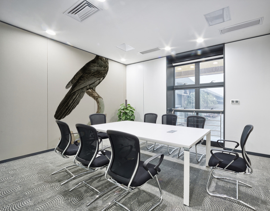 Black Jay with White Colla Wall Printing